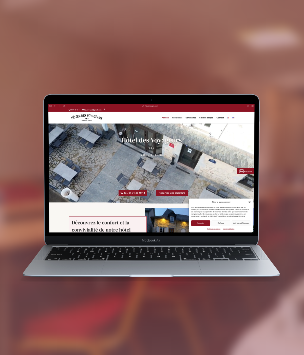 Création de site pour hôtel restaurant, Le Mans